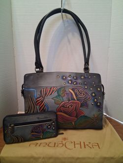 Large Handpainted Anuschka Purse