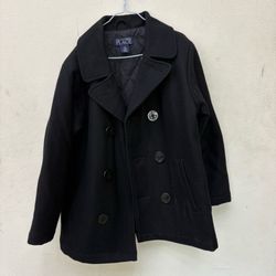 Black Youth Trench Coat Size Medium
