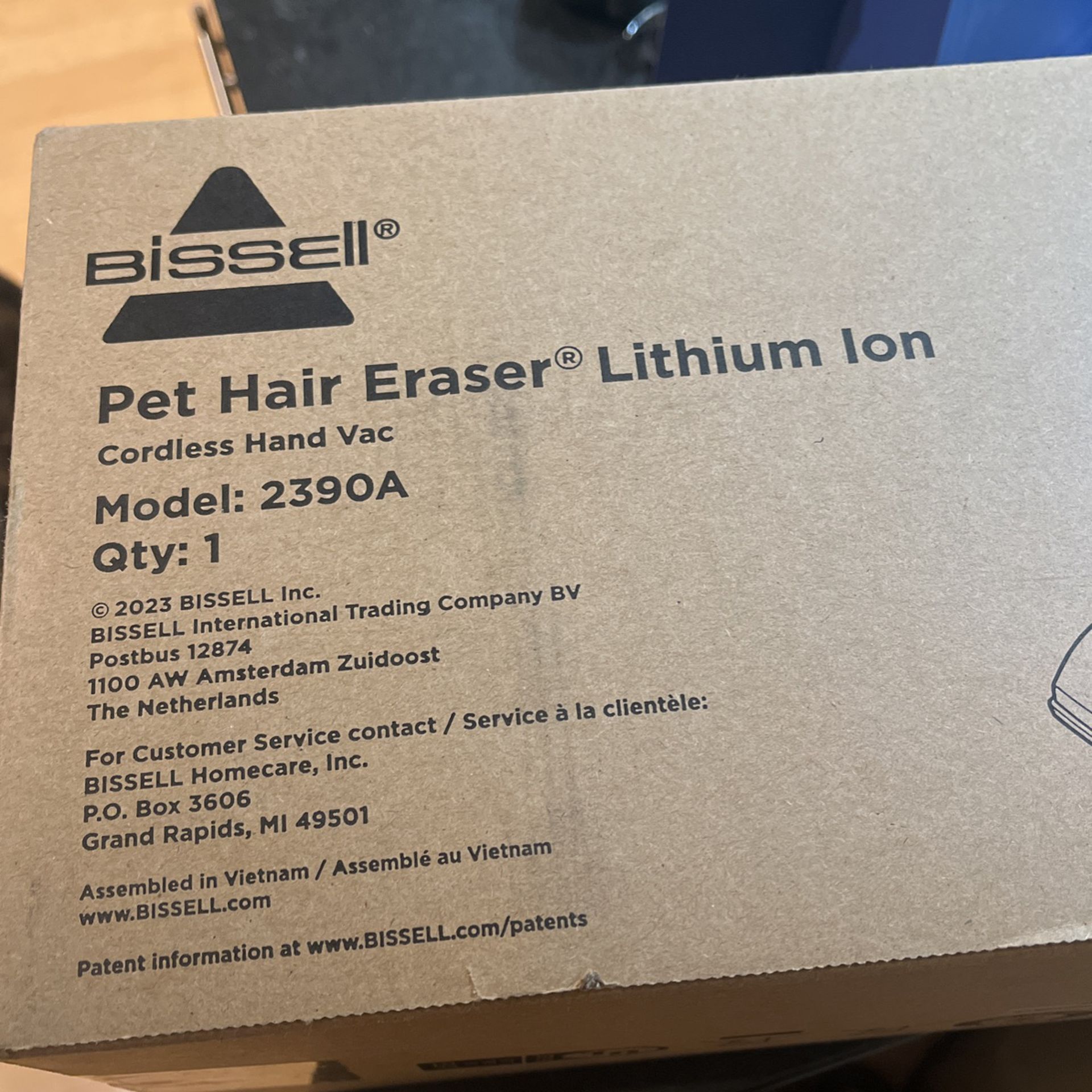 Pet Hair Eraser Lithium Ion Cordless Model 2390a
