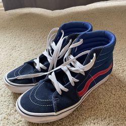 Vans Skateboard Shoes Hightop Blue Red Size 9
