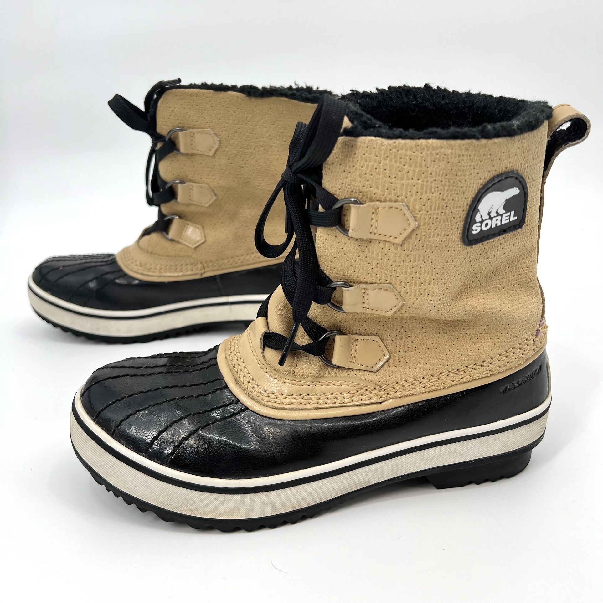 Sorel Tivoli Tan Waterproof Snow Boots Big Girls Size 4