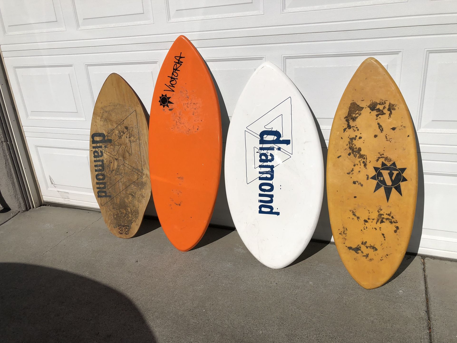 Skim Boards - Diamond Proglass & Victoria 39-46” $39-$99