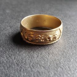 14k GOLD HAWAIIAN RING "GIGI" CUSTOM LETTERING