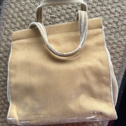 Vintage 90’s Prada bag yellow gold velvet