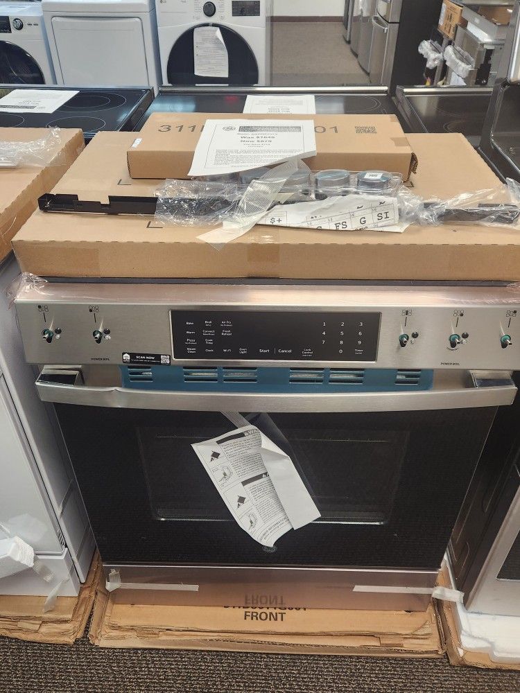 30 in. 5-Burners Slide-In Smart Gas Convection Range in Stainless with EasyWash Oven Tray And No-Preheat Air Fry