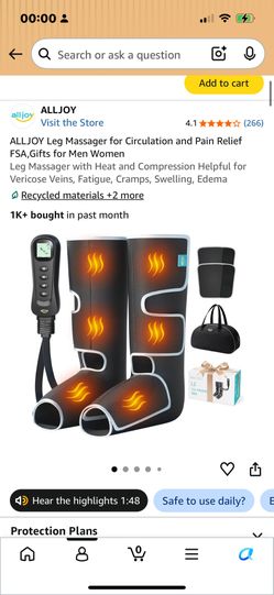 ALLJOY Leg Massager with Heat & Compression – Brand New
