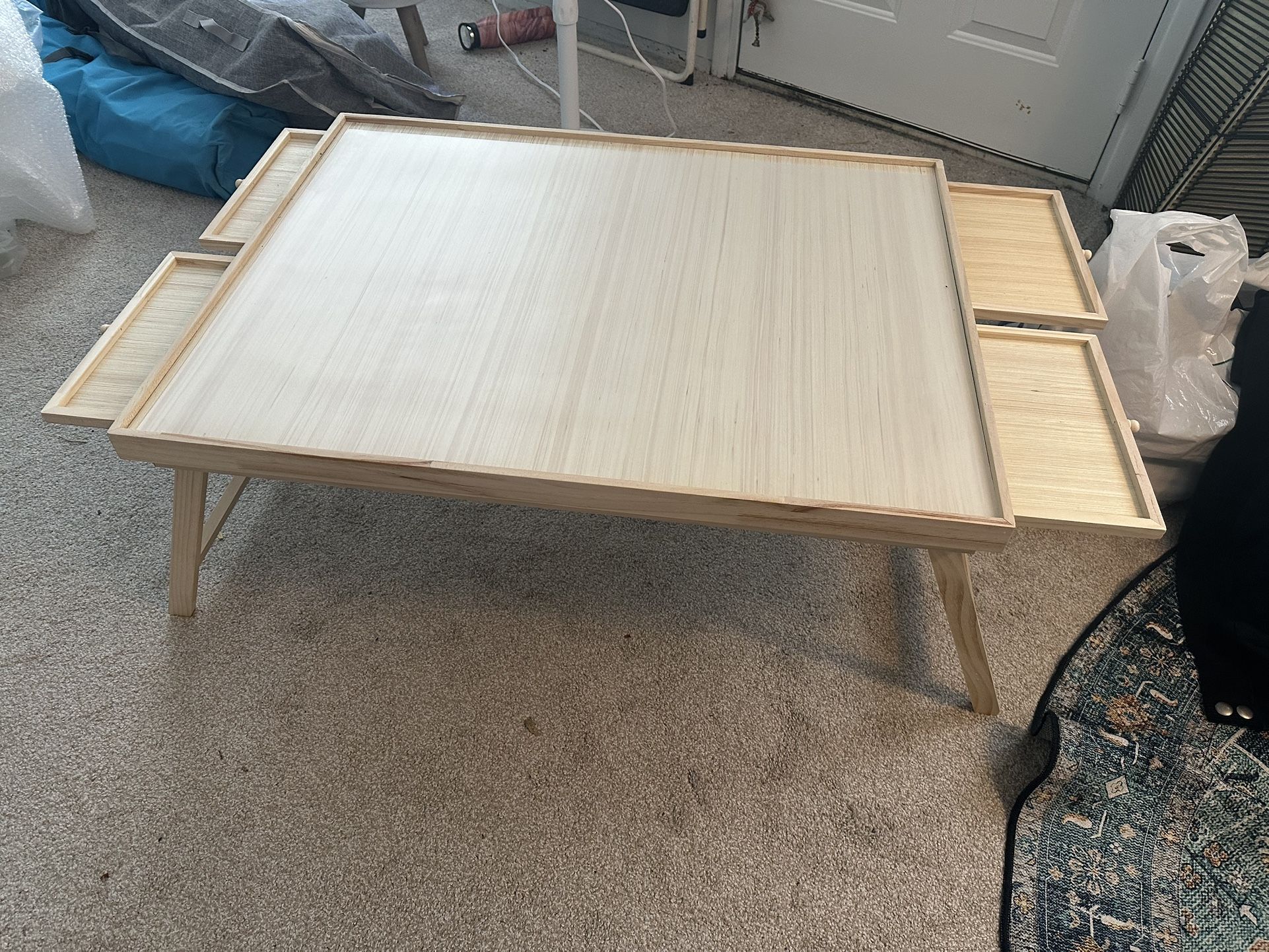 Puzzle Table with Drawers