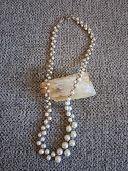 Vintage Woven Faux Pearl Necklace