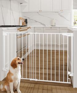34" Extra Tall No Bottom Bar Baby Gate for Stairs, Auto Close Dog Gate Indoor for Larger Pets, 31.6-48" NEW