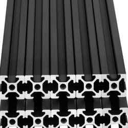 10pcs 48inch T Slot 2020 Aluminum Extrusion European Standard Anodized Linear Rail for 3D Printer Parts and CNC DIY 1220mm Black(48inch)