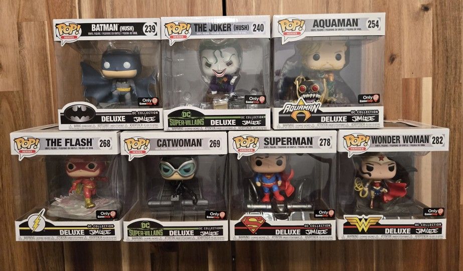 Funko Pop! DC Collection Jim Lee GameStop Exclusive LOT of 8