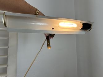 Vintage Art Frame Mounting Mid-Century Modernist Scandinavian Wall Lamp Brass & Steel 50’s Lamp Working Display Light Artwork Fine Art Electrical Cord