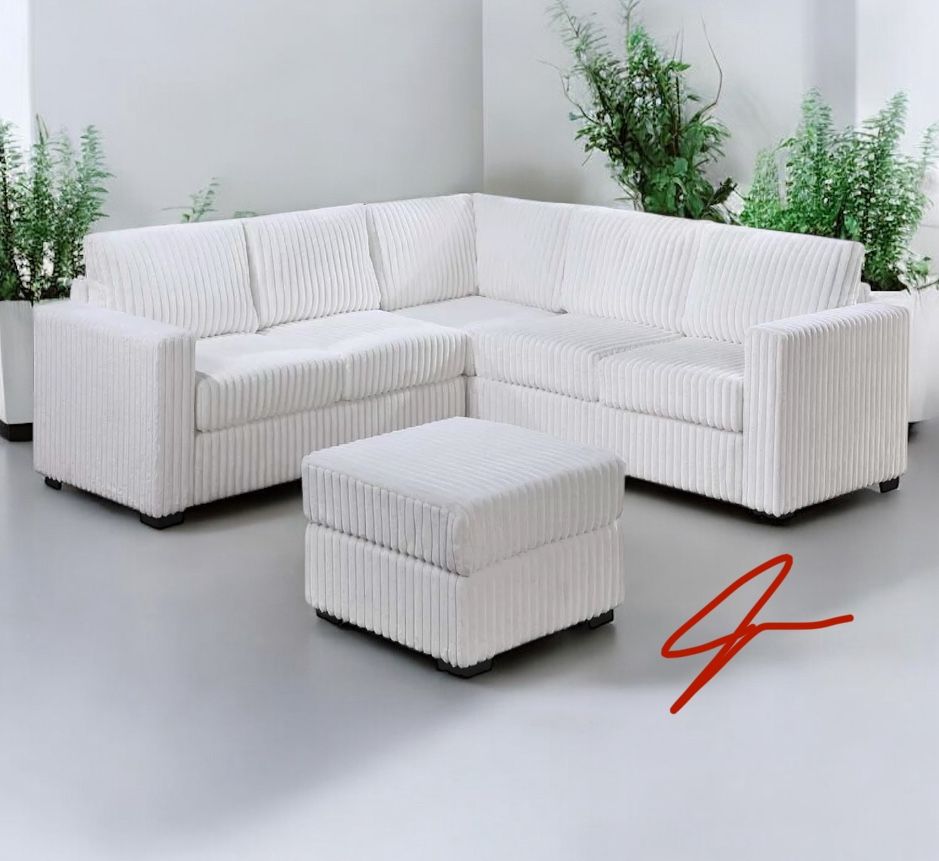 New! Luxurious Soft Touch ~ Super Comfy Elegant Sofa Sectional! FREE XL OTTOMAN! 