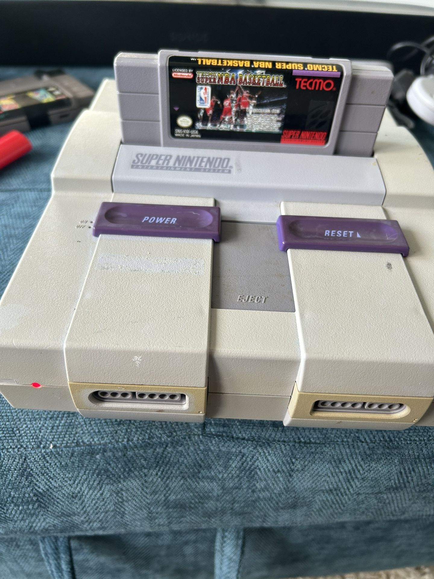Super Nintendo Console With Wires And 1 Controller