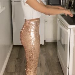 Pink Sequin Skirt 