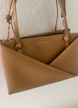 Charles & Keith brown tote bag
