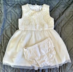 Pretty White Baby Dress - 6 months