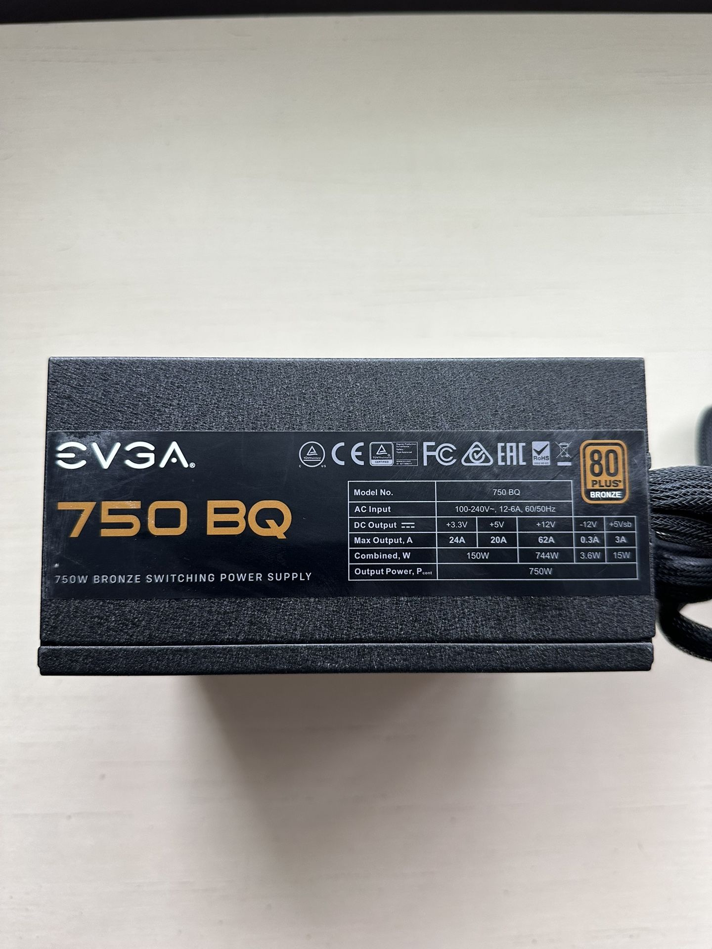 EVGA 750 BQ Bronze Power Supply 750W Semi Modular