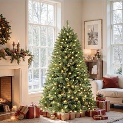 7 ft Prelit Christmas tree with 300 warm lights