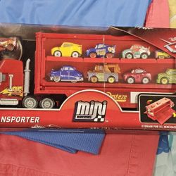 Brand New!! Mini Racers Mack Transporter, Included 1 Mini Racer (Storage 15+ Mini Racers)... $30