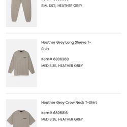 Fear Of God Essentials Apparel Heather Grey Bundle