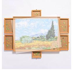 Wooden Puzzle Table With 6 Drawers