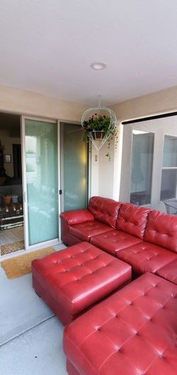 Premium Leather Sectional Set