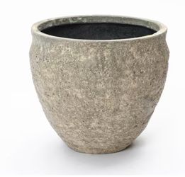 Weathered Earthstone Green Round Planter, 12.4 in. Round, Textured Concrete Pot