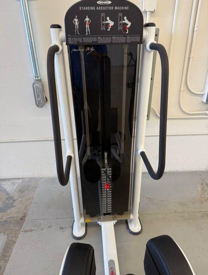 Panatta spot standing abductor machine, commercial top of the line gym equipment