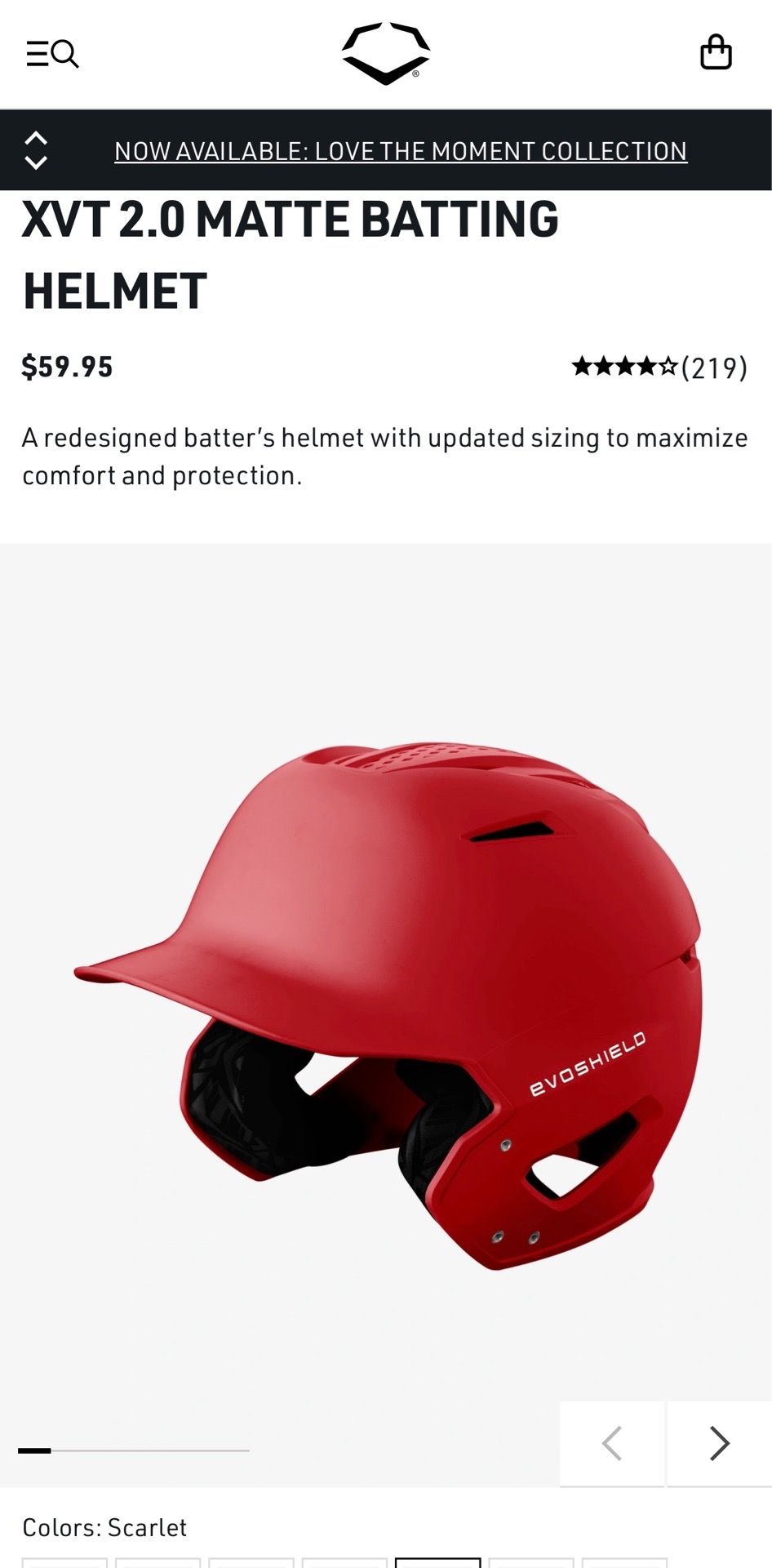 NEW- XVT 2.0 MATTE BATTING HELMET