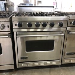 Viking 30” Wide Stainless Steel Gas Range Stove 