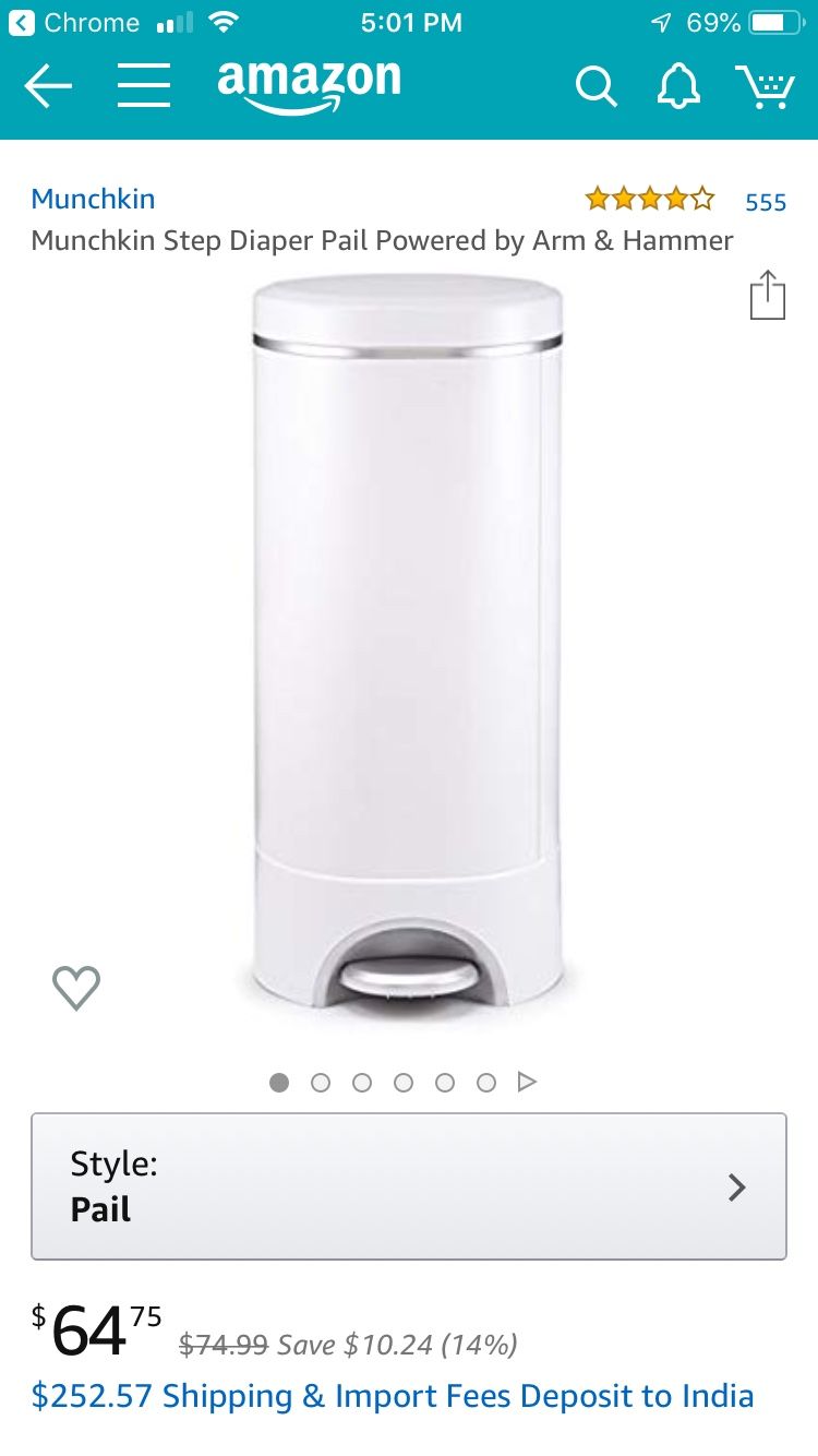 Munchkin step diaper pail