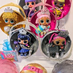 L.O.L. Surprise Dolls Queens Lots Of 6 Different Dolls And Accessories 
