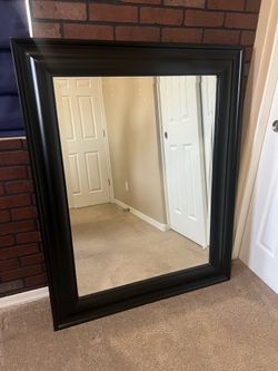 Large Black Framed Wall Mirror