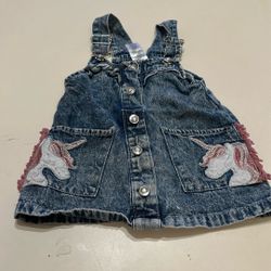 Girls Denim Unicorn dress