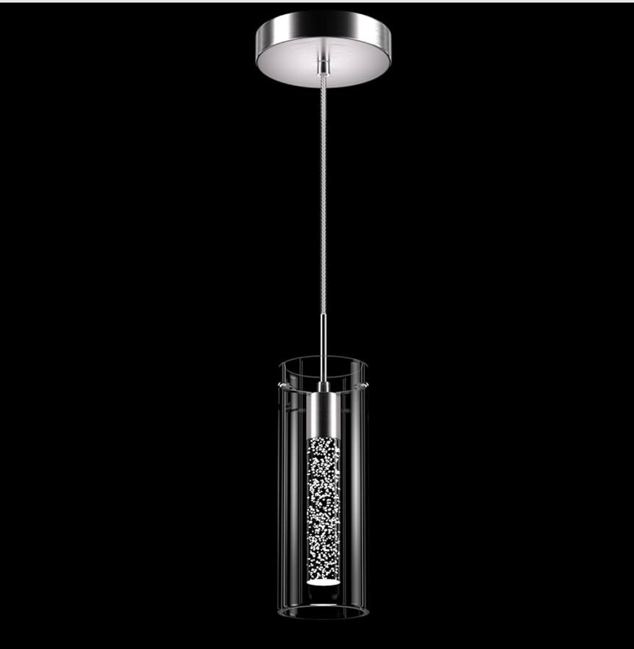 1 Pack Crystal Pendant Ceiling Light Fixture