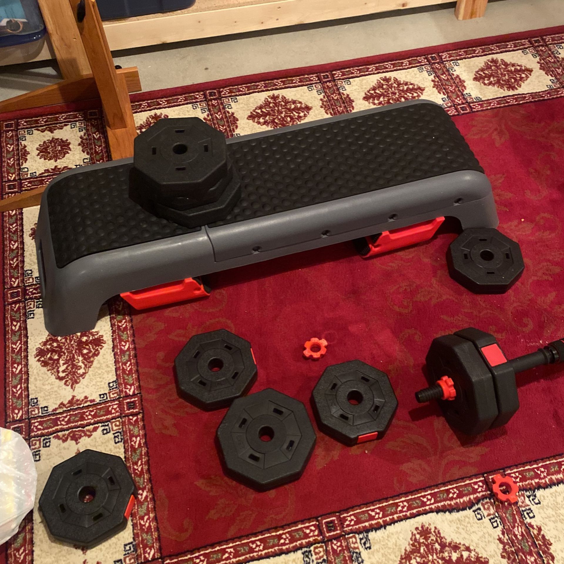Weight bench with weights set 