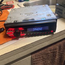 Red Pioneer Single Din Car Stereo