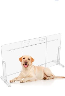 VOLTIVA Adjustable Sliding Acrylic Pet Gate 28 Inch Clear Freestanding New