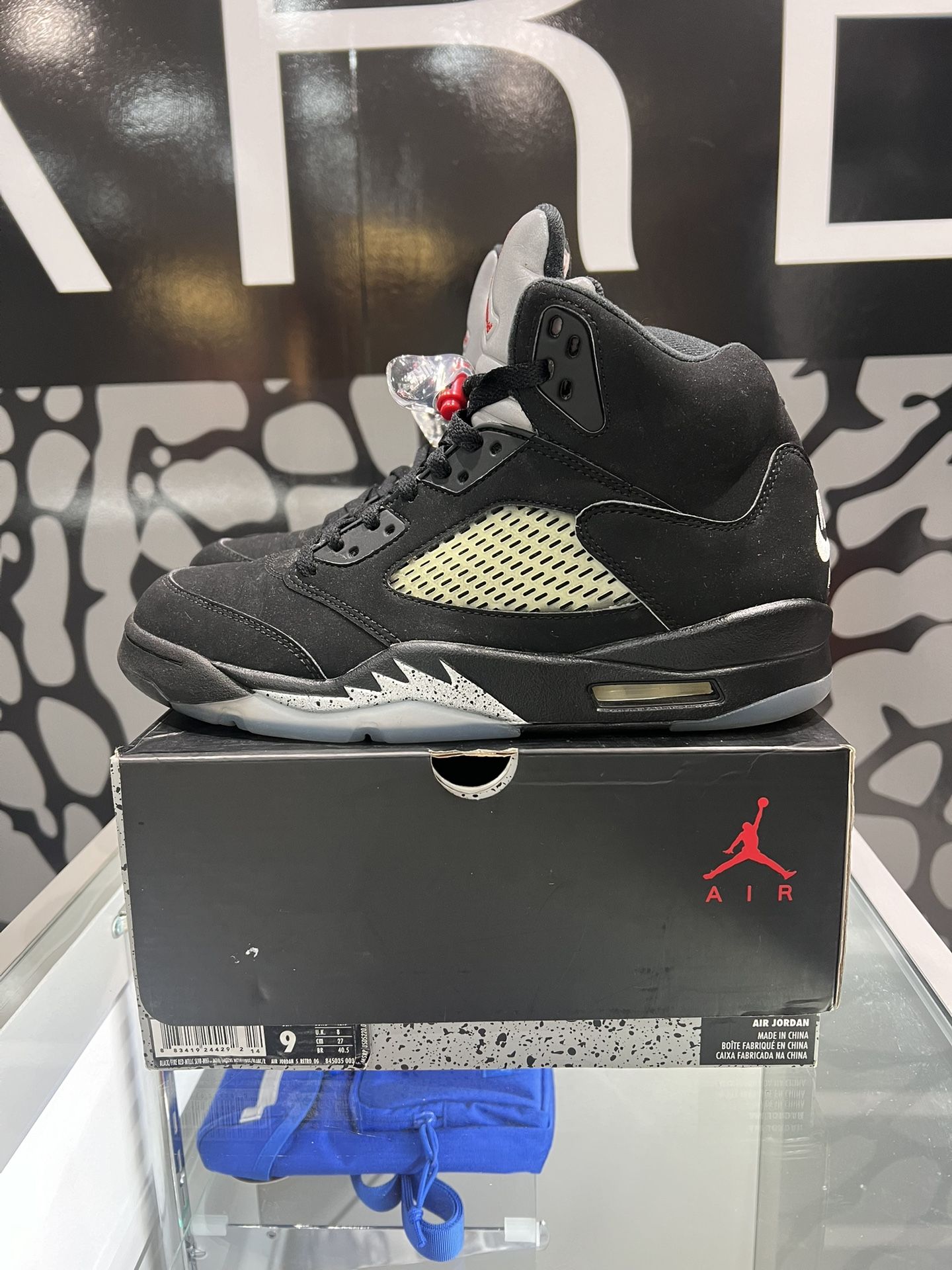 2016 Air Jordan 5 Retro Black Metallic Size 9
