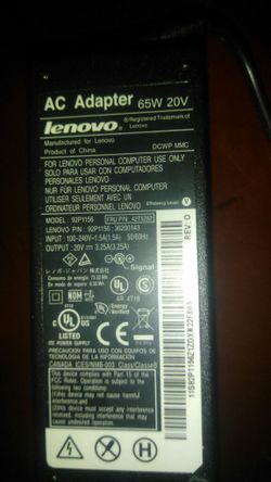 Lenovo Laptop Charger 20V 3.25 Amps 65 Watts