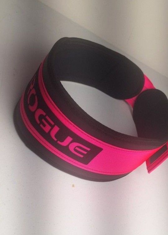 Hot Pink And BLACK Rogue 5" Nylon Weightlifting Belt (Large)