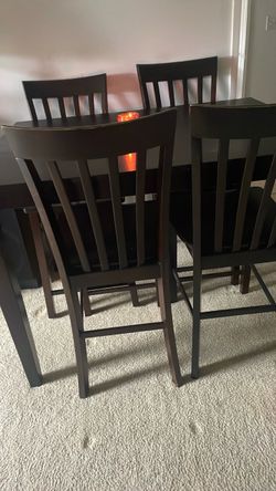 Wood table and 4 chairs