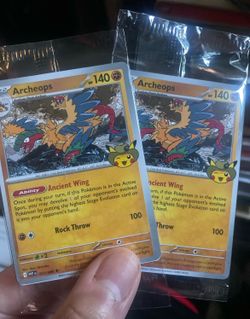 2x Pokemon Fossil Museum Archeops Card and Excavator Pikachu