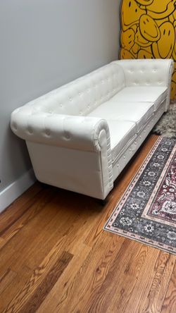 White Vegan leather couch
