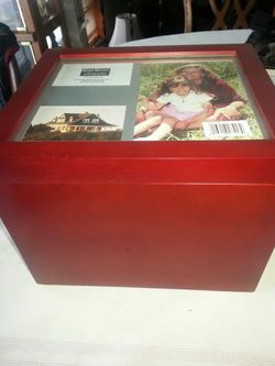 Rosewood photo storage box.