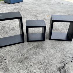 Set 3 Shadow Box Wall Cube Shelves