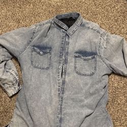 Boulder Creek by KingSize Men's Big & Tall Long Sleeve Denim and Twill Shirt