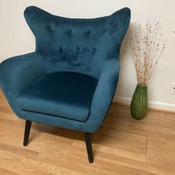 Danney Upholstered Wingback Chair (Teal)