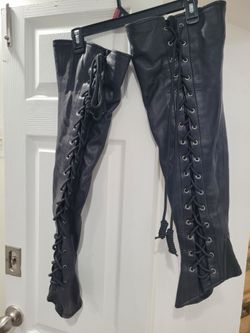 Womens Leather Calf warmers
